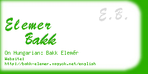 elemer bakk business card